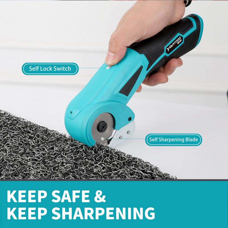 Foarfecă electrică Usb Cutter fără fir pentru baterie Covor pânză Instrument de tăiat piele PVC DIY Foarfece de cusut fără fir cu lame duble