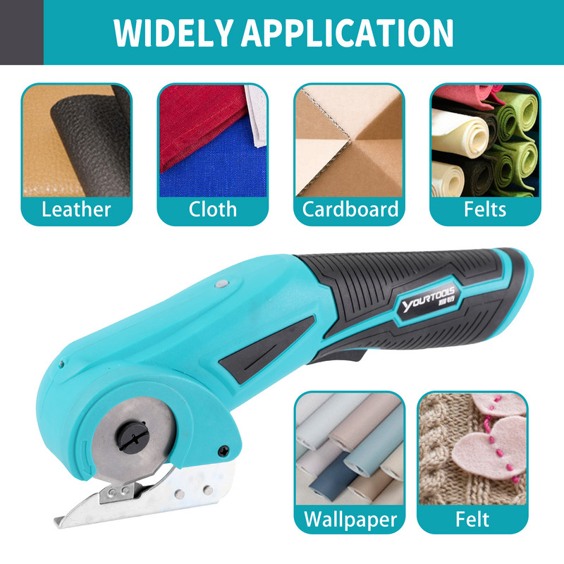Foarfecă electrică Usb Cutter fără fir pentru baterie Covor pânză Instrument de tăiat piele PVC DIY Foarfece de cusut fără fir cu lame duble