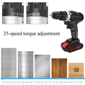 21V многофункционална електрическа ударна акумулаторна бормашина Литиева батерия с висока мощност Безжични акумулаторни бормашини Електрически инструменти