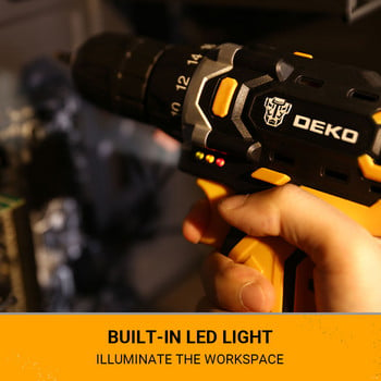 DEKO New Loner 16V LED Cordless Drill Mini Wireless Power Driver with Lithium Battery Pack Ηλεκτρικό κατσαβίδι για ξυλουργική