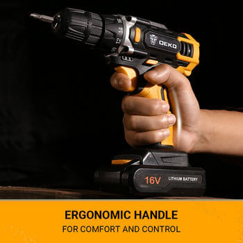 DEKO New Loner 16V LED Cordless Drill Mini Wireless Power Driver with Lithium Battery Pack Ηλεκτρικό κατσαβίδι για ξυλουργική