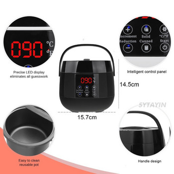 Нагревател за топене на восък за епилация Професионален топилник за кола маска за епилация Smart LCD Температурен дисплей Wax Pot SPA комплект за кола маска