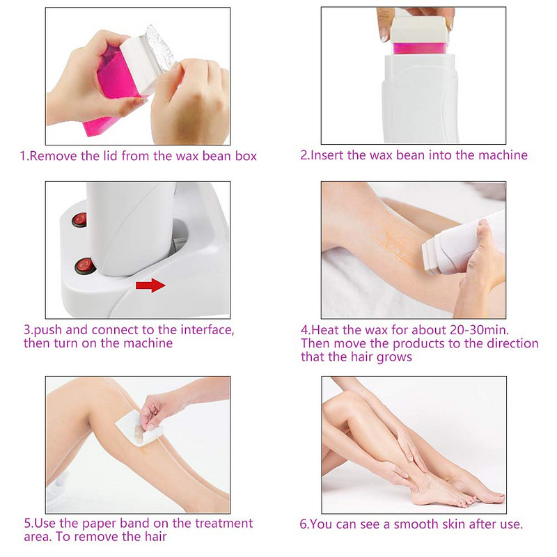 Viasz szőrtelenítéshez Wax Machine Warmer Wax Heater SPA Hand Epilator Feet Paraffin Wax Újratölthető gép Testszőrtelenítő Haj