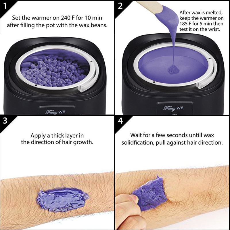 Vaško šildytuvo šildytuvo plaukelių šalinimo rinkinys Depiliacijos lydalo degiklis Parafino vonios vaškavimo rinkinys, skirtas rankų intelektualiai temperatūros kontrolei LL10