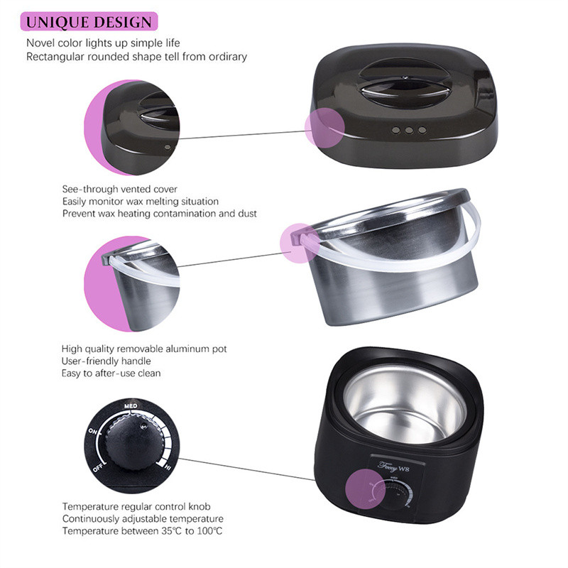 Vaško šildytuvo šildytuvo plaukelių šalinimo rinkinys Depiliacijos lydalo degiklis Parafino vonios vaškavimo rinkinys, skirtas rankų intelektualiai temperatūros kontrolei LL10