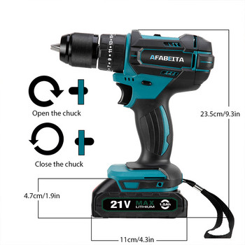 20V Electric Drills Cordless Drill Driver Screwdriver Mini Wireless Power Driver Power Tool for Battery