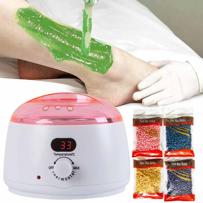 Paraffin Wax melegítő viasz melegítő gép lábak Mini SPA kézi gép testszőrtelenítő szőrtelenítő eszköz 400 g viaszbabbal