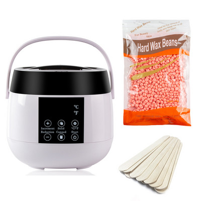 Waxing Kit Wax Warmer szőrtelenítő melegítő 100g kemény viasz babbal 10db Applikátorok Botok Paraffin Hot Wax Melegítő gép