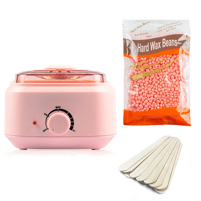 Waxing Kit Wax Warmer szőrtelenítő melegítő 100g kemény viasz babbal 10db Applikátorok Botok Paraffin Hot Wax Melegítő gép