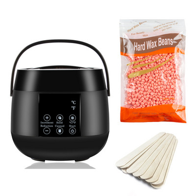 Waxing Kit Wax Warmer szőrtelenítő melegítő 100g kemény viasz babbal 10db Applikátorok Botok Paraffin Hot Wax Melegítő gép