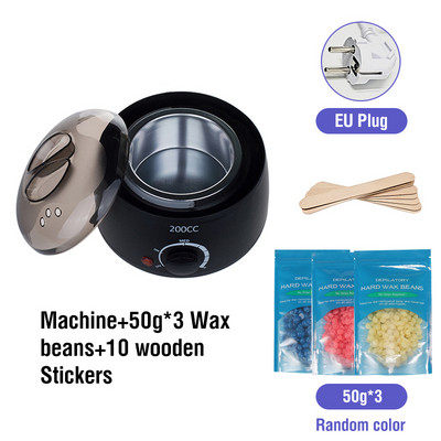 200CC Wax Heater melegítő szőrtelenítő gép kéz lábhoz Body SPA epilátor paraffin viasz edény + viaszbab + fa pálcikák