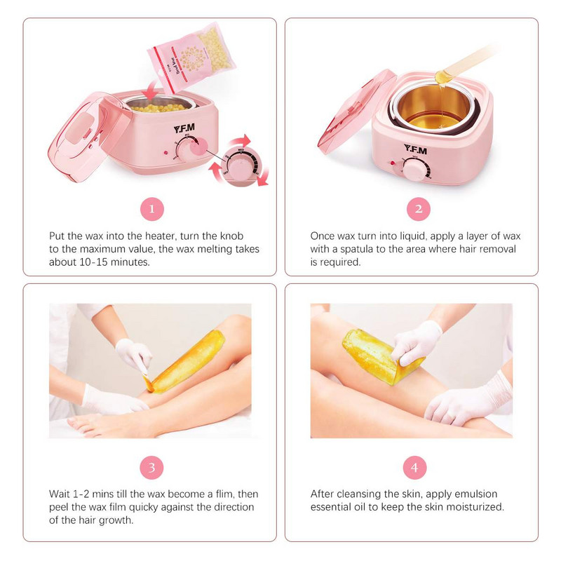 450ml Wax Heater szőrtelenítő viaszgép paraffin viasz melegítő edény Spa kéz láb test szőr epilátor szőrtelenítő gyantázó készlet