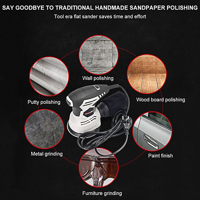 Alat za obradu drva 220 V Električna brusilica za drvo Orbitalna brusilica za metal Brusilica Brusilica za boju DIY električni alati Stroj za brušenje