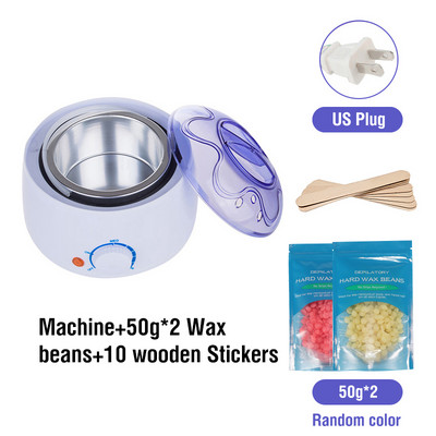 200CC Wax Heater melegítő szőrtelenítő gép kéz lábhoz Body SPA epilátor paraffin viasz edény + viaszbab + fa pálcikák