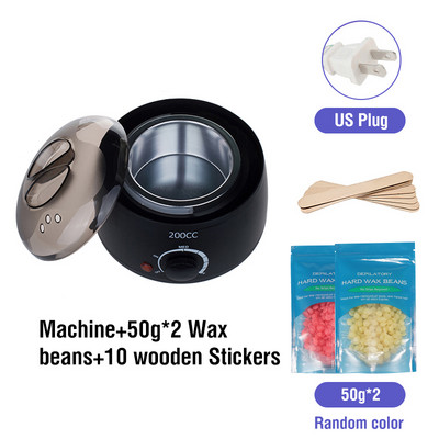 200CC Wax Heater melegítő szőrtelenítő gép kéz lábhoz Body SPA epilátor paraffin viasz edény + viaszbab + fa pálcikák