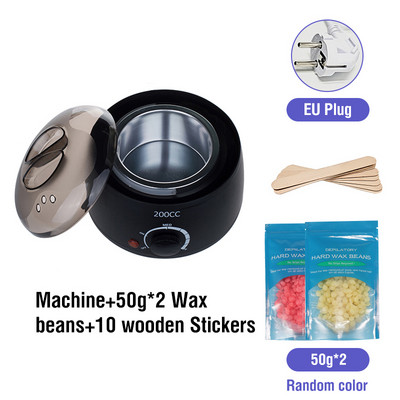 200CC Wax Heater melegítő szőrtelenítő gép kéz lábhoz Body SPA epilátor paraffin viasz edény + viaszbab + fa pálcikák
