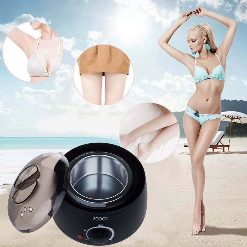 200CC Wax Heater melegítő szőrtelenítő gép kéz lábhoz Body SPA epilátor paraffin viasz edény + viaszbab + fa pálcikák