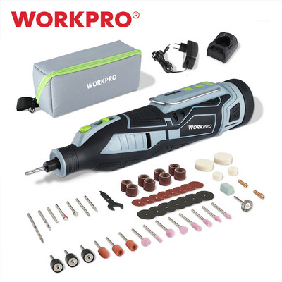 WORKPRO 12V belaidžiai sukamieji įrankių rinkiniai su 114 vnt. sukamųjų priedų rinkiniu 5 greičių reguliuojamas daugiafunkcis įrankis, raižinys, graviravimas