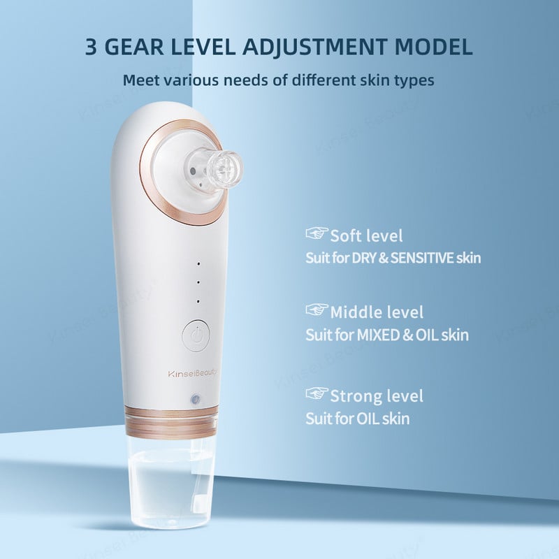 KinseiBeauty Mașină de îndepărtare a punctelor negre cu bule mici Dispozitiv de curățare a ciclului de apă Dispozitiv electric de curățare profundă a feței Instrument de înfrumusețare pentru îngrijirea pielii