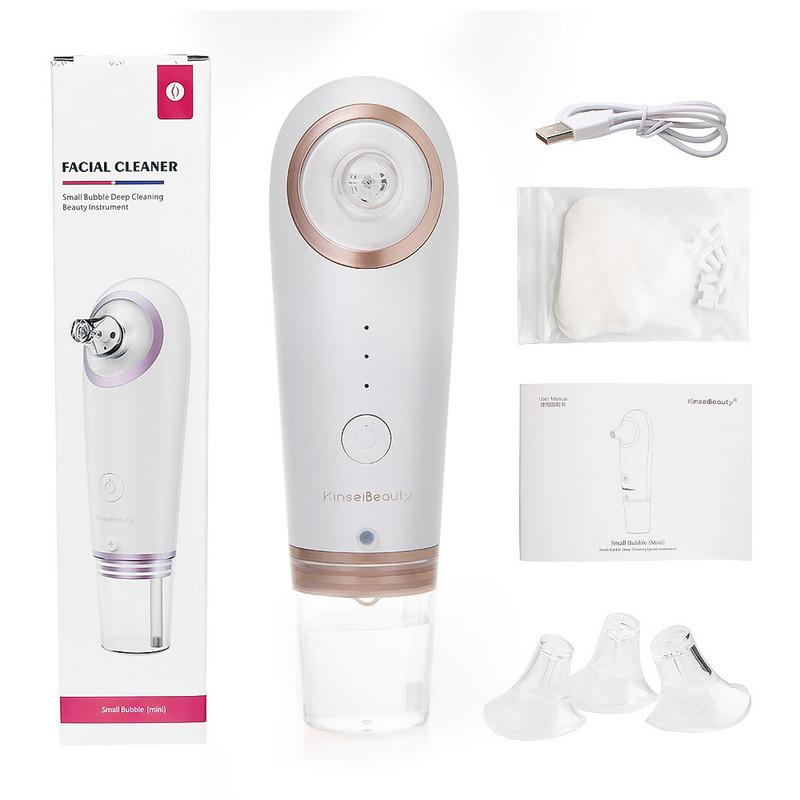 KinseiBeauty Mașină de îndepărtare a punctelor negre cu bule mici Dispozitiv de curățare a ciclului de apă Dispozitiv electric de curățare profundă a feței Instrument de înfrumusețare pentru îngrijirea pielii