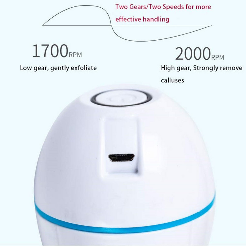 Naujas elektrinis pėdų šlifavimo įrankis kietai plyšiai odai „Dead Skin“ pėdų pedikiūras Įkraunamas pėdų priežiūros įrankis nuospaudų valiklis