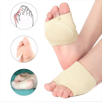 Силиконови метатарзални подложки за ръкави Половината на пръстите на крака Бунион Подметка Предна част на стъпалото Гел подложки Възглавница Подпори за половин чорап Предотвратяване на мазоли Мехури
