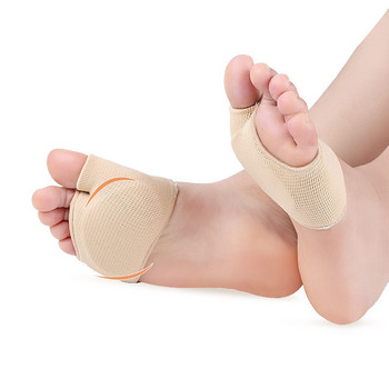 Силиконови метатарзални подложки за ръкави Половината на пръстите на крака Бунион Подметка Предна част на стъпалото Гел подложки Възглавница Подпори за половин чорап Предотвратяване на мазоли Мехури