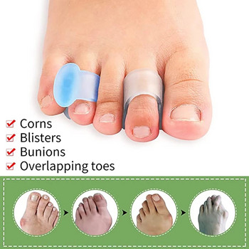 4 бр. = 2 чифта силиконов разделител за пръстите на краката, протектор за грижа за пръстите на краката, гел, ортопедичен бунион, коректор за халукс валгус, педикюр, разделител