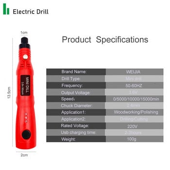 Σετ ηλεκτρικών εργαλείων Mini Grinder Drill Ασύρματο ηλεκτρικό κατσαβίδι 3,6V μπαταρία ιόντων λιθίου Επαναφορτιζόμενο οικιακό ηλεκτρικό εργαλείο