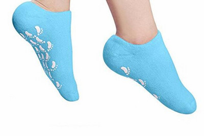 1 pár Újrafelhasználható SPA Gél Zokni Hidratáló Fehérítő Hámlasztó Velvet Smooth Beauty Lábápoló Szilikon Zokni Lábápoló