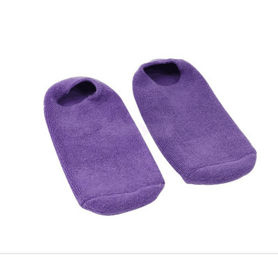 1 pár Újrafelhasználható SPA Gél Zokni Hidratáló Fehérítő Hámlasztó Velvet Smooth Beauty Lábápoló Szilikon Zokni Lábápoló