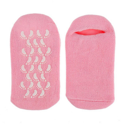 1 pár Újrafelhasználható SPA Gél Zokni Hidratáló Fehérítő Hámlasztó Velvet Smooth Beauty Lábápoló Szilikon Zokni Lábápoló