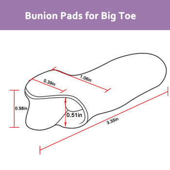 Pexmen 2/4Pcs Gel Big Toe Bunion Pads Προστατευτικά διαχωριστικά δακτύλων για στραβά επικαλυπτόμενα δάχτυλα Διορθωτική ασπίδα διαχωρισμού