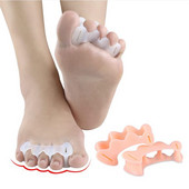 2 buc = 1 pereche Separator de degete din silicon pentru degetele de la picior Cu 3 orificii Hallux Valgus Distanțieri ortopedici Îngrijirea bunionului Corrector de picior cu ciocan suprapus