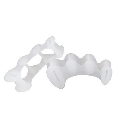 2 buc = 1 pereche Separator de degete din silicon pentru degetele de la picior Cu 3 orificii Hallux Valgus Distanțieri ortopedici Îngrijirea bunionului Corrector de picior cu ciocan suprapus