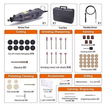 Περιστροφικό εργαλείο Tacklife RTD34AC 135W 60 PCS Ηλεκτρικός μύλος 24 ώρες αποστολή από Ισπανία