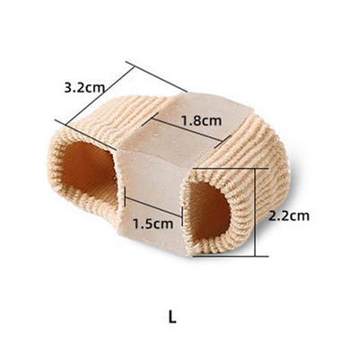 2 skylučių pirštų rankovių korektorius Kojos pirštų skyriklis Audinio kojos korektorius su geliniu pamušalu, skirtas skausmui malšinti ir persidengiančiam pirštui