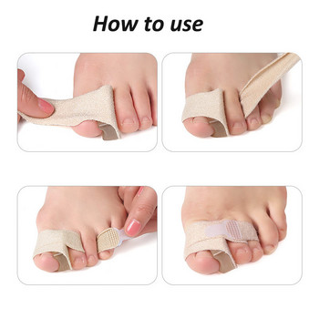 Pexmen 1/2Pcs Bunion Corrector Toe Wraps για σπασμένα δάχτυλα Gel Buddy Tape Big Toe Separators Επίδεσμοι Στήριγμα για επικαλυπτόμενα δάχτυλα