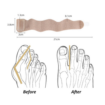 Pexmen 1/2Pcs Bunion Corrector Toe Wraps για σπασμένα δάχτυλα Gel Buddy Tape Big Toe Separators Επίδεσμοι Στήριγμα για επικαλυπτόμενα δάχτυλα