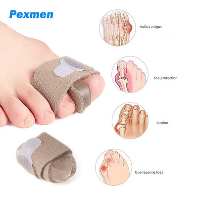 Pexmen 1/2 db Bunion Corrector lábujj pakolások törött lábujjakhoz gél Buddy Tape nagylábujj elválasztó kötszerek merevítő átfedő lábujjakhoz