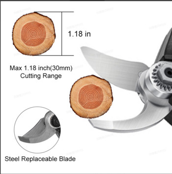 Ηλεκτρικό ψαλίδι κλαδέματος Ασύρματο ψαλίδι κλαδευτήρι αποτελεσματικό κόφτης κλαδιών μπονσάι φρούτων δέντρων για μπαταρία Makita 18V
