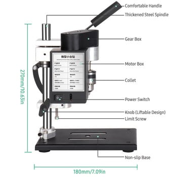 Μίνι πάγκο τρυπανιού βάσης πρέσας 7 μεταβλητής ταχύτητας ηλεκτρική μηχανή διάτρησης πάγκου πάγκος εργασίας ακριβείας για επισκευή DIY διάτρησης