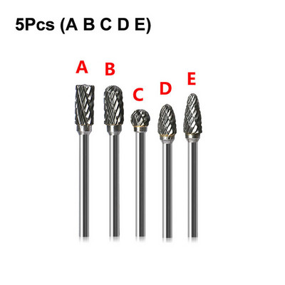 Фрезови фрези от волфрамов карбид Burr Ротационни инструменти Ротационна резба Издълбан нож Инструмент за рязане Гравиране на дървообработка за Dremel