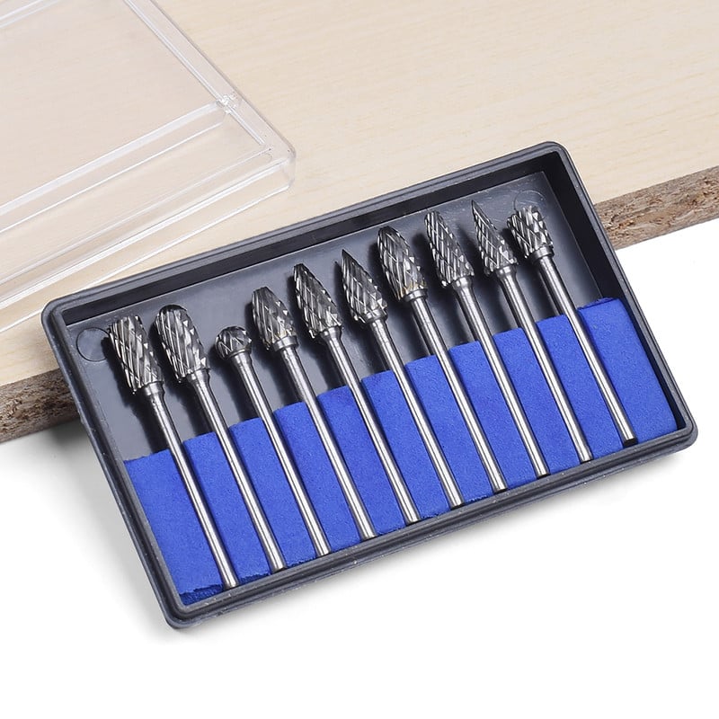 Фрезови фрези от волфрамов карбид Burr Ротационни инструменти Ротационна резба Издълбан нож Инструмент за рязане Гравиране на дървообработка за Dremel