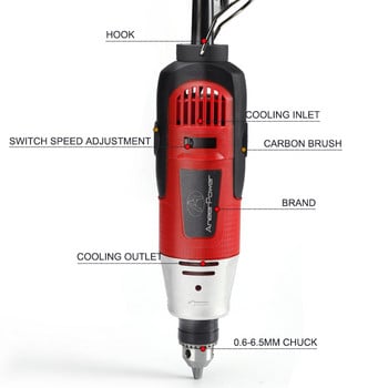 Dremel Mini ηλεκτρικό τρυπάνι 260W Περιστροφικό ηλεκτρικό εργαλείο χάραξης στυλό φρεζάρισμα κοπτικό πριόνι λεπίδα στίλβωσης Μηχανή λείανσης ξυλογλυπτική