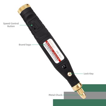 HB-005 18V електрическа бормашина 0.3-3.2 с комплект аксесоари за шлайфане Многофункционална писалка за гравиране за инструменти Dremel Електрически инструменти Мелница