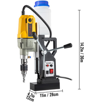 VEVOR 1100W Magnetic Drill Press 7/12 Bits 40mm Electric Mag Bench Tapping Drilling Rig Machine for Engineering Steel Constructure