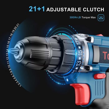 parafusadeira a bateria Ηλεκτρικό τρυπάνι μπαταρίας Brushless Impact Drill Power Driver Κατσαβίδι Αξεσουάρ Ξύλινο σφυρί