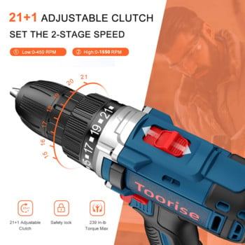 parafusadeira a bateria Ηλεκτρικό τρυπάνι μπαταρίας Brushless Impact Drill Power Driver Κατσαβίδι Αξεσουάρ Ξύλινο σφυρί