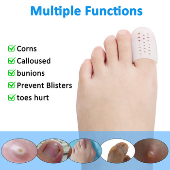 Pexmen 2Pcs/Pair Gel Protectors Toe Protectors Μανίκια με καλύμματα δακτύλων που αποτρέπουν την ανακούφιση από τον πόνο για τον καλαμπόκι Φουσκάλες και τα νύχια που έχουν εισχωρήσει